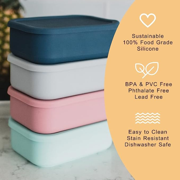 Silicone Three - Compartment Lunch Box