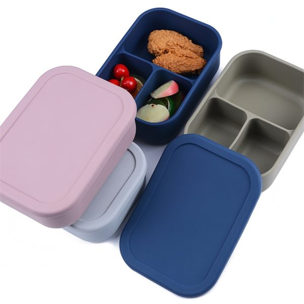 Silicone Three - Compartment Lunch Box