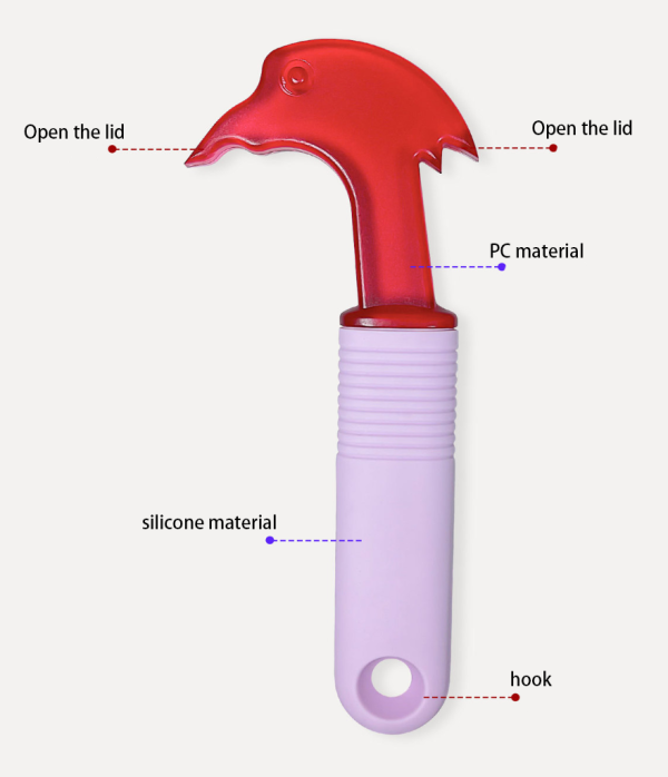 Bird-shaped silicone handle can opener