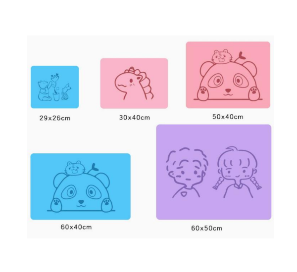 C-silicone mat of 5 sizes with printing