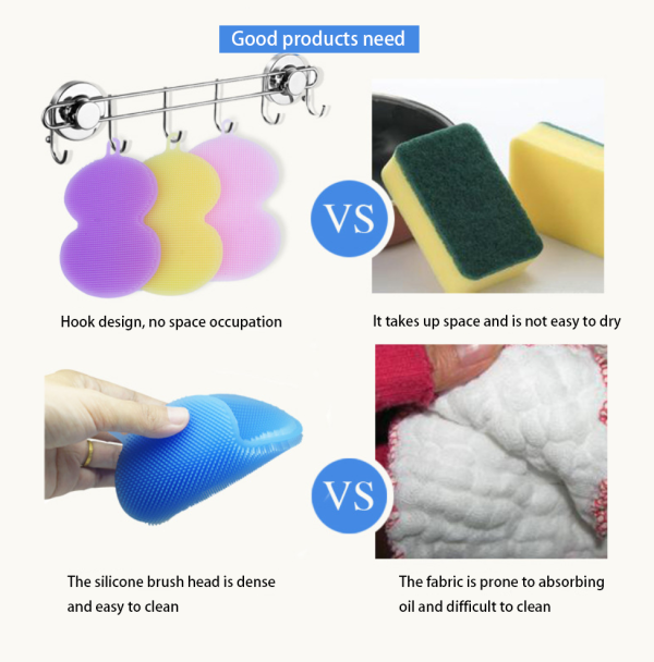 Silicone gourd-shaped dishwashing brush