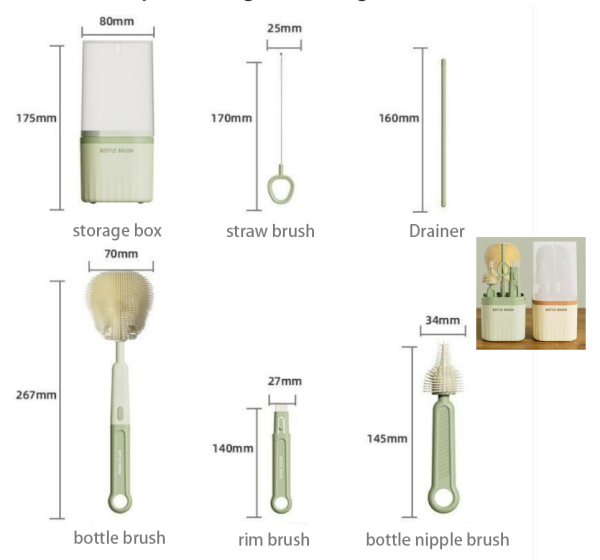W-3 Baby feeding cleaning set
