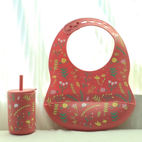 Baby printed silicone bib