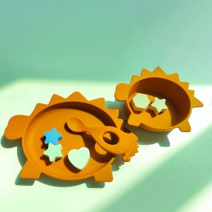 Food-grade-silicone-tableware-Mother-and-baby-products (2) Children's dinosaur plate