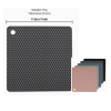 7-inch square silicone trivet mat with thickened honeycomb texture for heat-resistant countertop protection and non-slip pot holding.