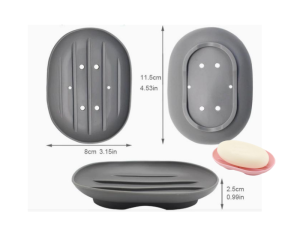 Double-layer silicone soap dish with drainage holes and a detachable base for mess-free bathroom and kitchen sink storage.