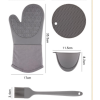 Heat-resistant silicone oven mitts for kitchen cooking and baking protection