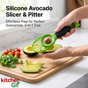 3-in-1 Silicone avocado slicer and pitter - Effortless kitchen tool for perfect guacamole
