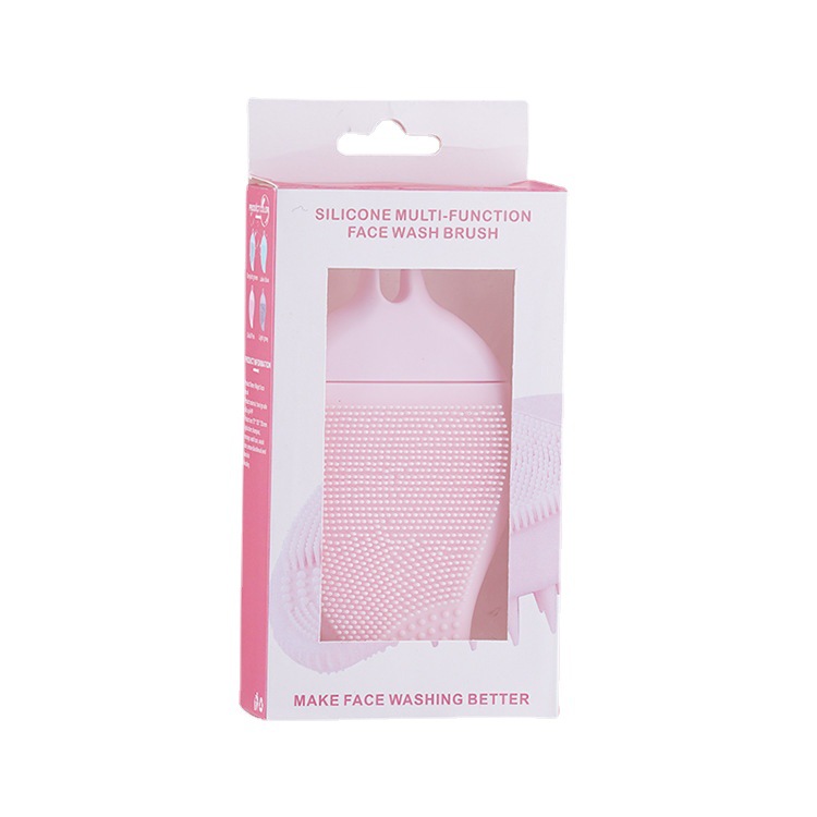 Leaf-shaped FDA food-grade silicone cleaning brush with soft bristles for gentle facial exfoliation and body massage.