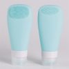 Leak-proof silicone travel bottles for toiletries with 90ml capacity, wide neck design for easy filling, and detailed dimensions.