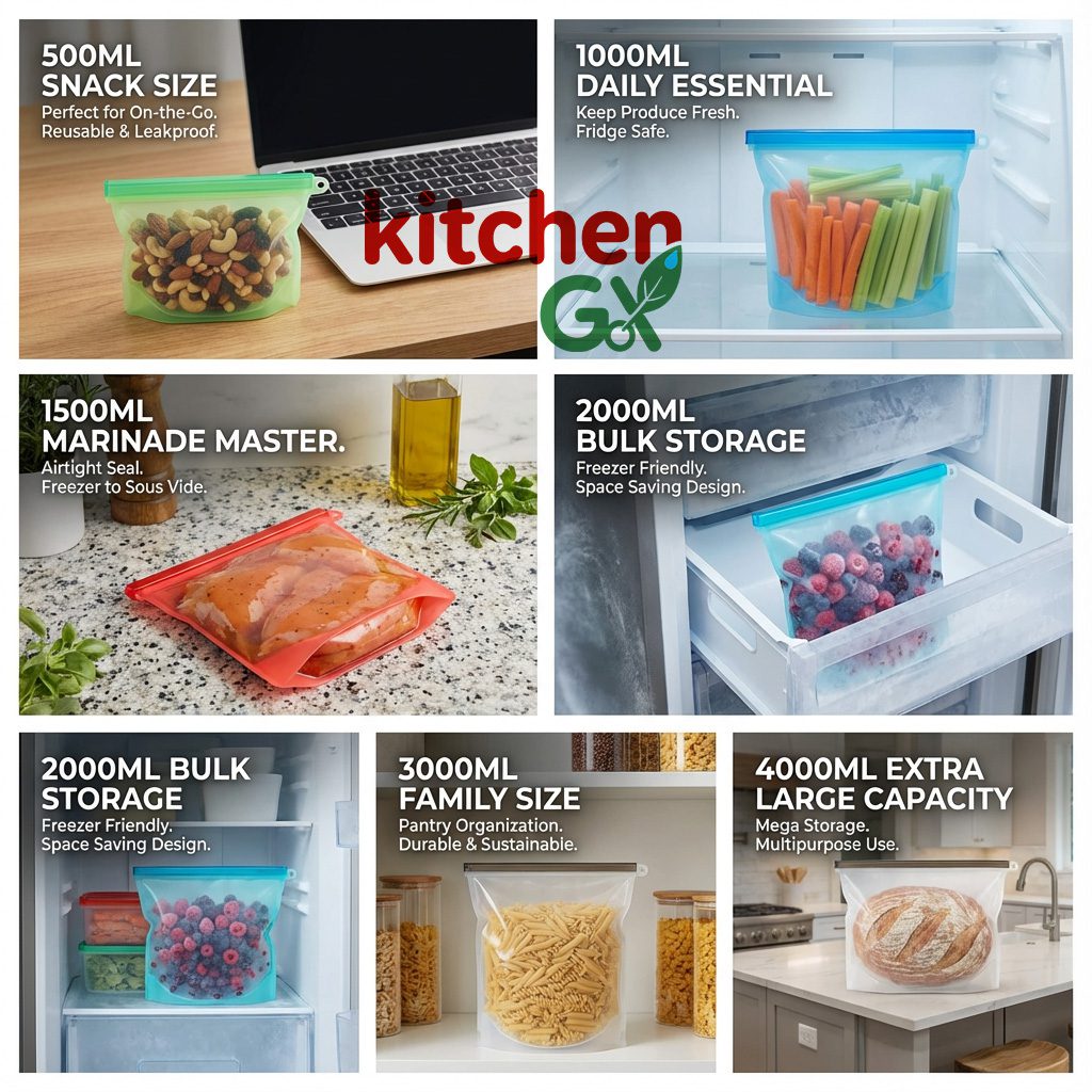 B-5 Model Silicone Bag Manufacturer | Custom OEM/ODM 100% Food-Grade Silicone Storage Factory | Bulk Reusable Kitchen Preservation Bag Supplier