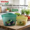 Reusable silicone food storage bags for kitchen organization - Leakproof pouches for fresh vegetables and fruit