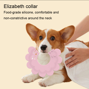 Soft food-grade silicone Elizabeth collar for dogs and cats with a comfortable, non-constrictive design for post-surgery recovery.