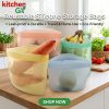 Reusable silicone food storage bags for kitchen organization - Leakproof pouches for fresh vegetables and fruit