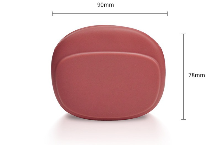 Minimalist matte silicone earphone cases in dusty rose, sage green, and beige, displayed on a clean aesthetic desk setup for tech organization.