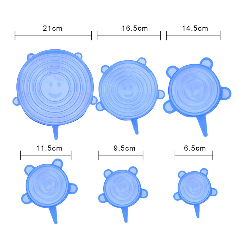 Silicone stretch lids size chart and dimensions