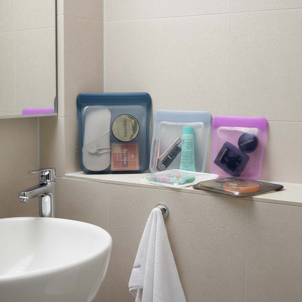 Bathroom organization for makeup and accessories