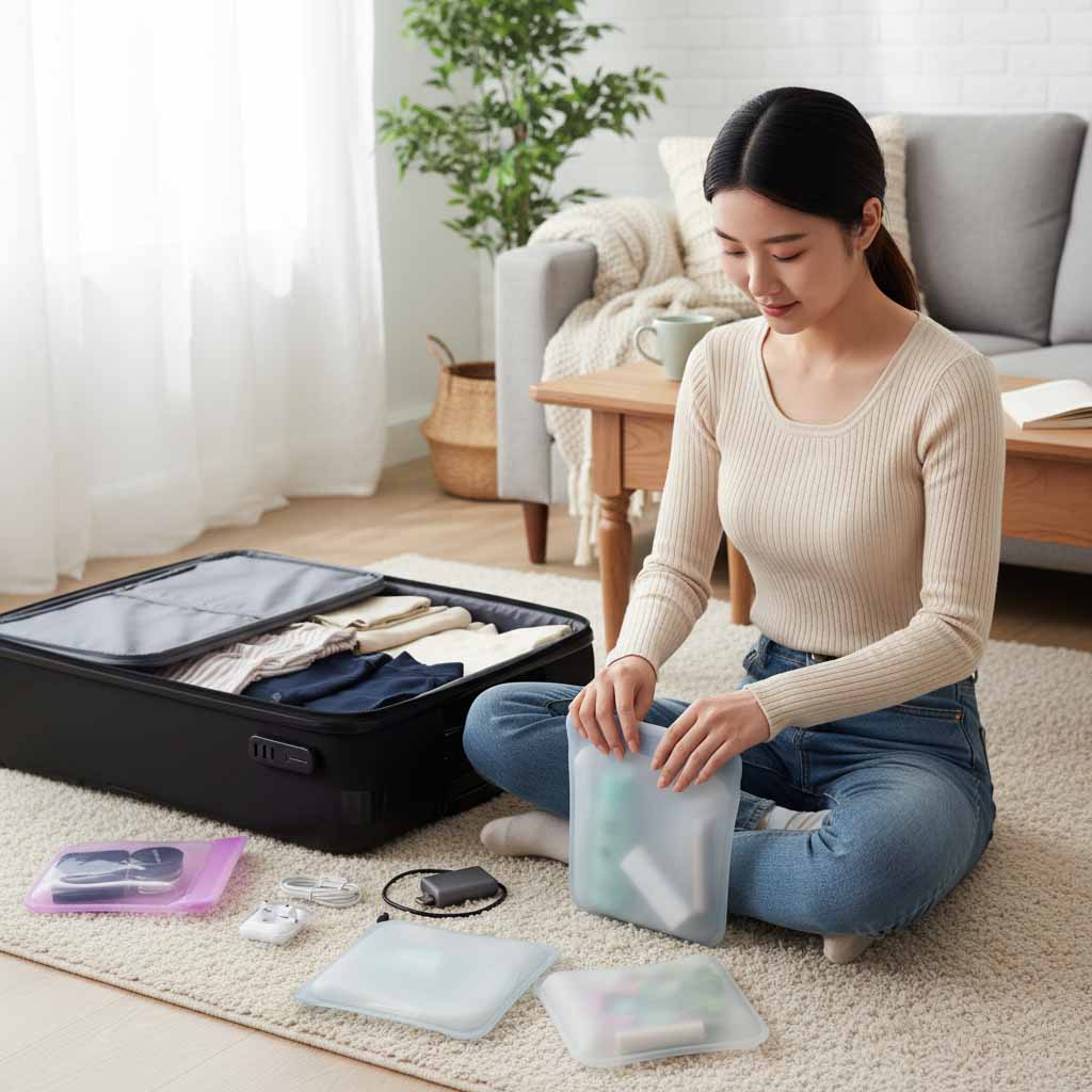 Packing toiletries and electronics for travel