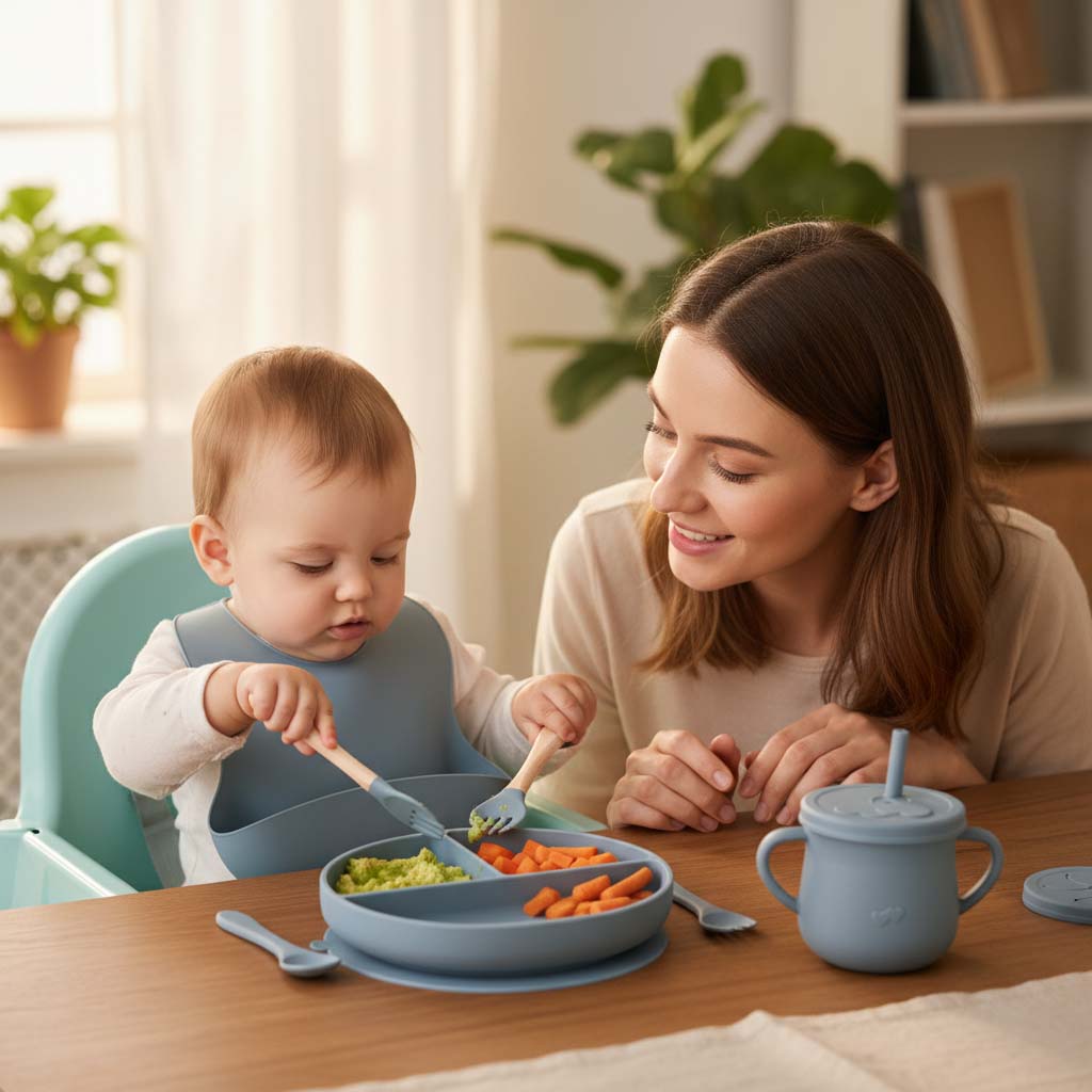 Wholesale 8-piece silicone infant tableware set