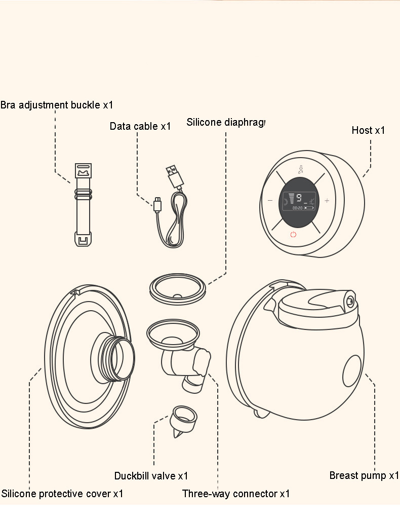 Product parameters for handheld wearable breast pump - Smart invisible electric breast pump specifications